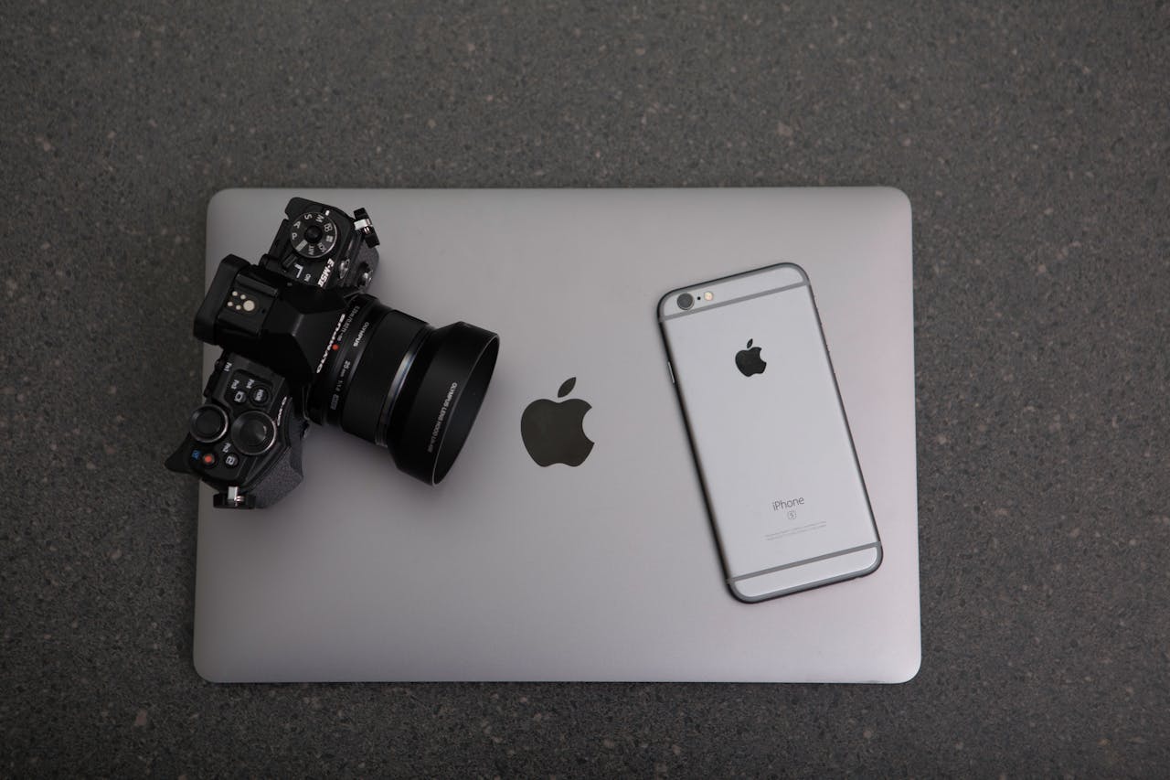 Close-up of Camera over Black Background